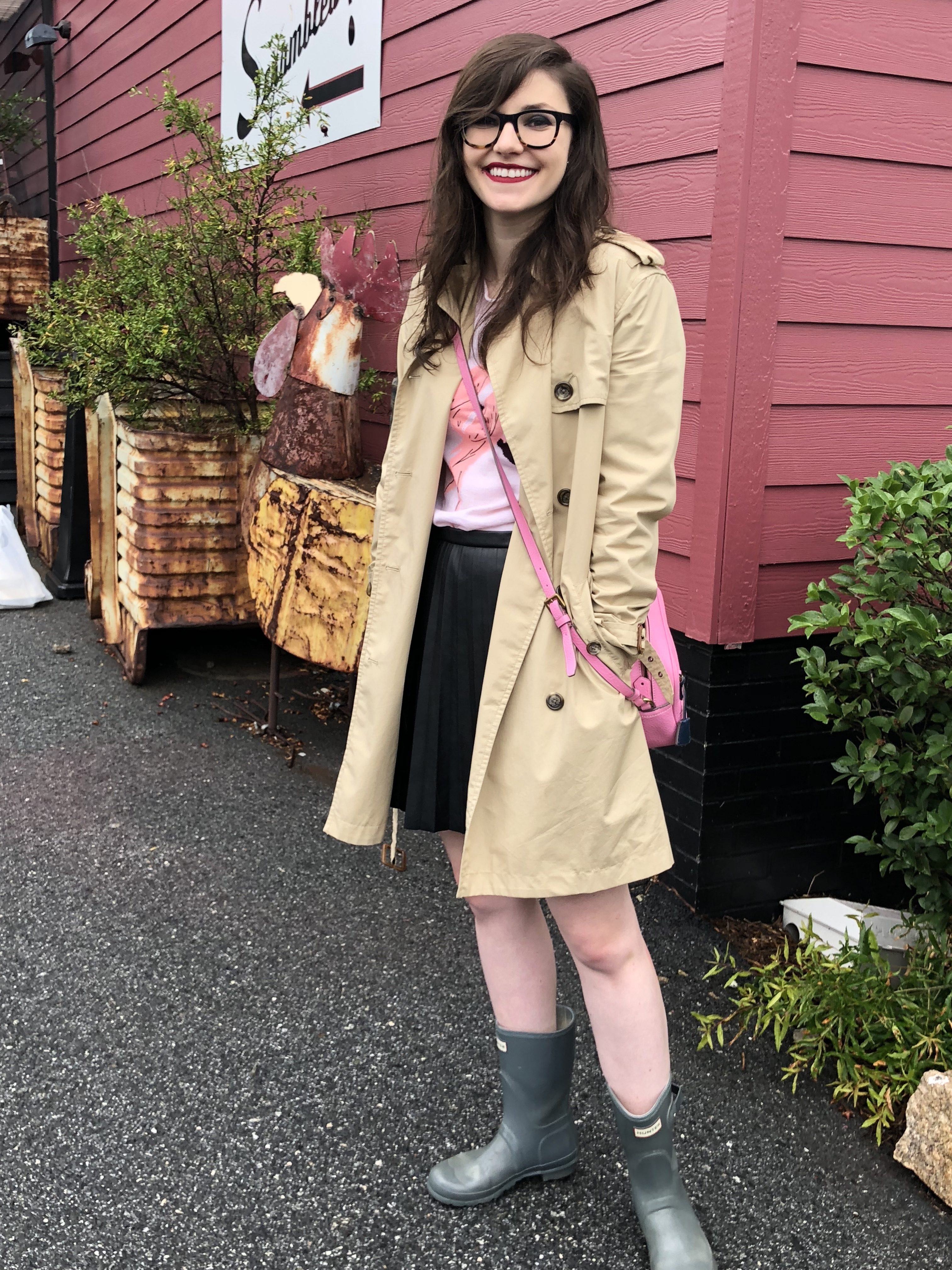 Rainy Day Trench With Pink - Lefty Living Life